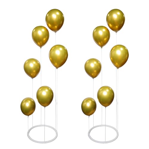 Tischballonständer-Set, 2 Stück runde Basis Ballonstäbe 2024 Neuer Ballonhalter für Hochzeit, Geburtstag, Party, Jahrestag, Dekoration