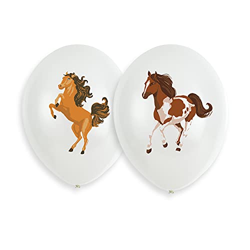 Amscan 9909881 - 6 Latexballons Beautiful Horses, Durchmesser 27,5 cm, Luftballon, Dekoration, Pferde, Kindergeburtstag, Themenparty