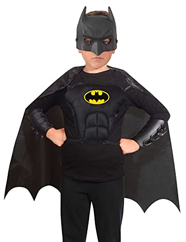 Batman Disguise Kit official DC Comics (One size boy 5-12 years): mask, cape, body, armlets