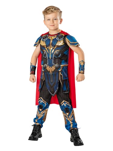 Rubies Offizielles Marvel Thor: Love and Thunder Thor Deluxe-Kostüm für Kinder, Alter 5–6 Jahre