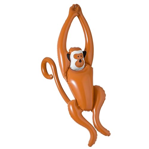 Widmann 2467Y - Aufblasbarer Affe, ca. 90 cm, Dschungel, Partydeko, Fasching, Karneval, Mottoparty