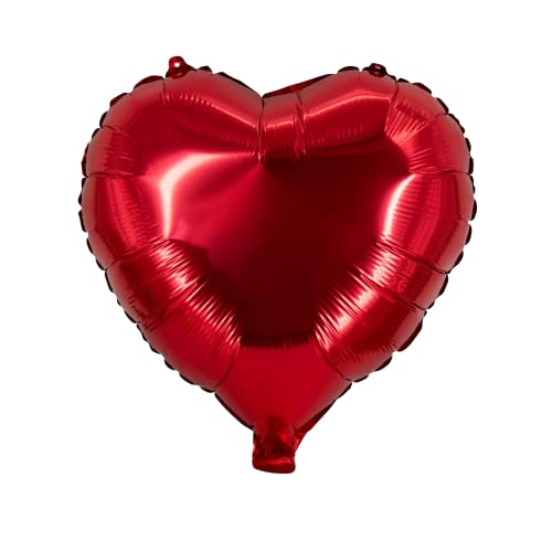 Party Factory Folienballon Herz, rot, Ø 45cm, Heliumballon, hochglänzender Luftballon Helium, Luftballons für Muttertag, Hochzeit, JGA, Geburtstag