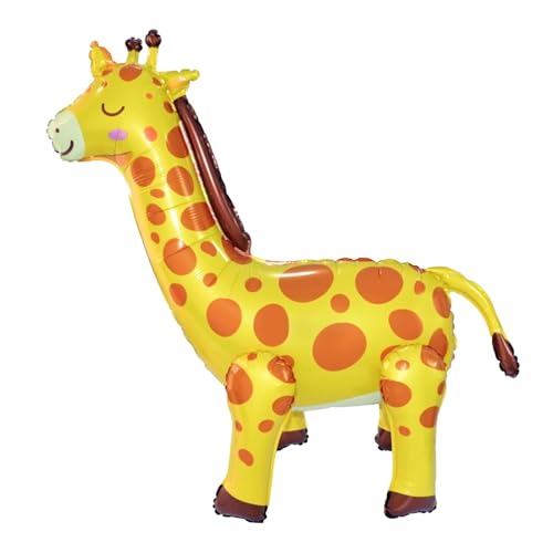 VIKY® Giraffe Luftballons Geburtstag, 3D Folienballon Giraffe Stehend, Kindergeburtstag Deko Giraffe Helium Ballon, Dschungel Deko Geburtstag,Luftballon Tiere mit Beinen,Geburtstag Party Giraffen Deko