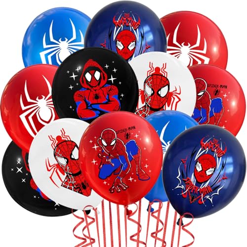 Yiran Luftballons Spiderman Super-hero Thema Luftballons Geburtstags Party Dekorationen, 18 Stück 12 Zoll Spiderman Latex Ballons für Kinder Jungen Superhero Thema Geburtstag Party Supplies Deko