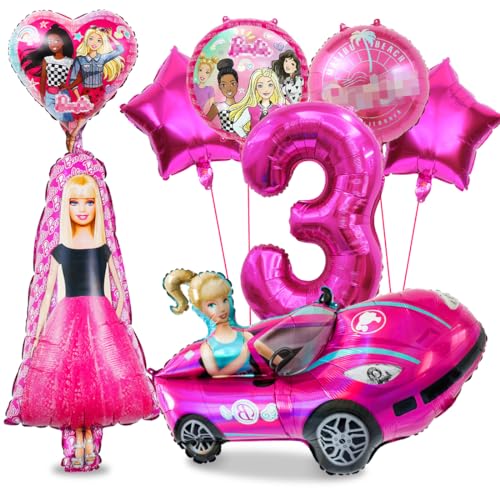 Philoctes Prinzessin Geburtstag Ballon Party deko Set, Top Model Party Dekoration Luftballons, Barbi Mottoparty Prinzessin Karneval Make-up für 3 Jahre Mädchen Kinder Geburtstag Party Supplies