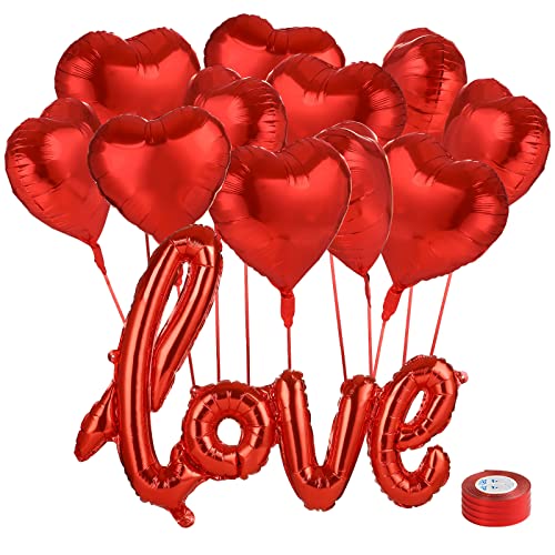 Kesote Valentinstag Deko Folienballon Rot Heliumballons Herz Helium Ballons LOVE Luftballons Liebe Hochzeit Dekoration