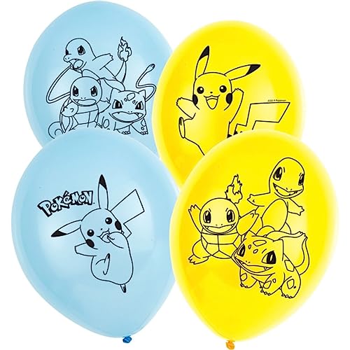 Pokemon 4 Sided Latex Balloons 11"/27.5cm (6pk)