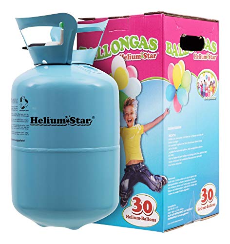 HeliumStar Helium Einwegflasche - 200 Liter - bis zu 30 Ballons - Heliumflasche Luftballongas Geburtstag Hochzeit Party