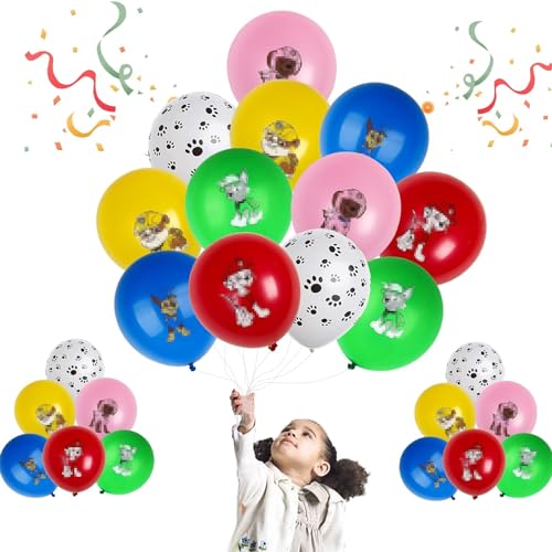 30 Stück Paw Dog Patrol Luftballon,12 Zoll Geburtstag Luftballon Set mit 6 verschiedenen Farben, Luftballon Party Deko, Latex Luftballon für Kinder Party Geburtstag Party Dekoration