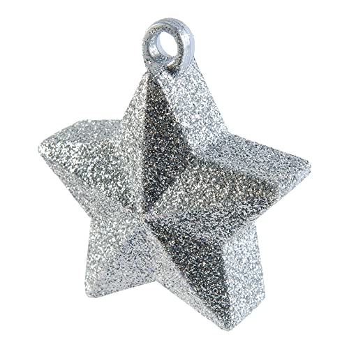 Silver Glitter Star Balloon Weights 170g/6oz