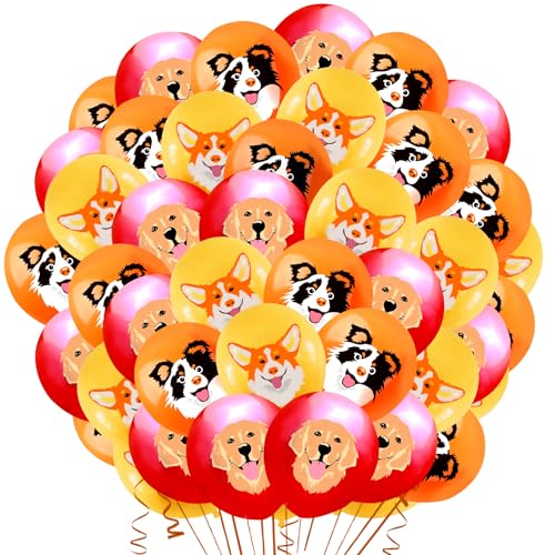 42 Stück Geburtstag Luftballons Hund, Hund Tier Latex Ballons 12 Zoll, Hund Geburtstag Deko Junge Mädchen, für Hunde Haustier Theme Party Supplies, Kindergeburtstag Deko Ballons