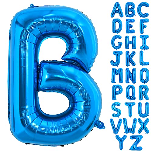 TONIFUL 40 Zoll großer Blau Buchstabe B Ballon, riesiger Buchstabenballon, großer Folienballon für Geburtstagsfeier, Jubiläumsdekoration