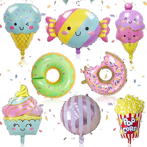 Geburtstagsballon, Folienballon, Kinder Helium Ballon, Eis, Donut, Süßigkeiten, Popcorn, Party Dekoration, Ballon, Sommer Party Dekoration