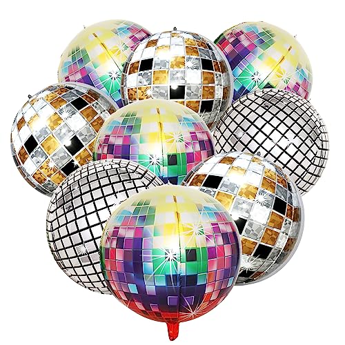 Party Deko,Helium Ballons,9 Stück Discokugel Luftballon,22 Zoll 4D Discokugel Deko,Ballons Geburtstag,Bunte Disco-Folienballons,für Disco-Mottoparty Geburtstag Party Mitzvah Abschlussfeier Dekoration
