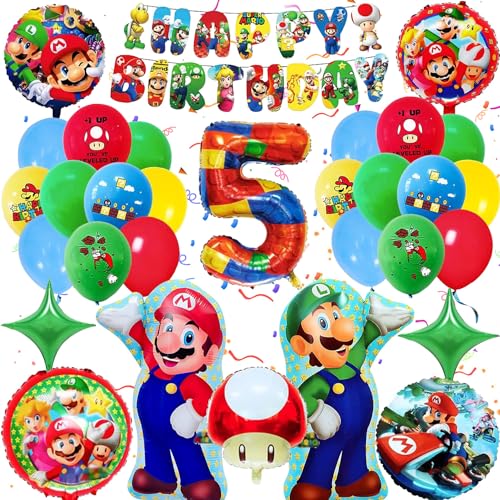 Kindergeburtstag Deko 5 Jahre, Geburtstagsdeko Set, Party Gekoration 5 anni, Luftballons Party Dekoration, Kinder Geburtstag Luftballon Set, luftballon 5. Geburtstag